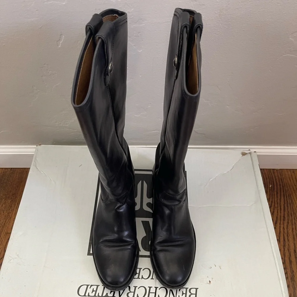 Frye Black Over the Knee Boots Sleek Leather Design
